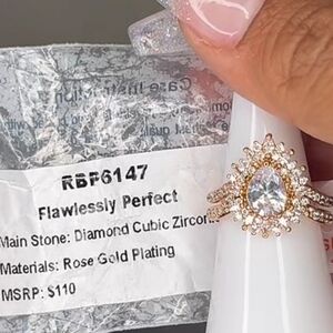 Bomb party flawlessly perfect ring. Rose Gold Plated Ring with Cubic Zirconia